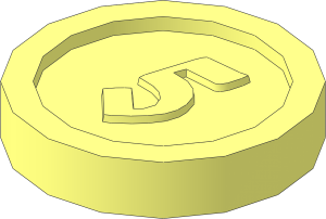 Minifig Coin with  "5" Gothic Type
