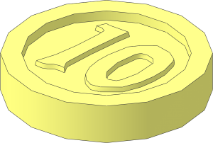 Minifig Coin with "10" Gothic Type