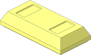Tile  1 x  2 Chamfered with  2 Top Indentations
