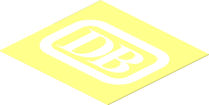 Sticker  2 x  2.1 with White German Railways Logo