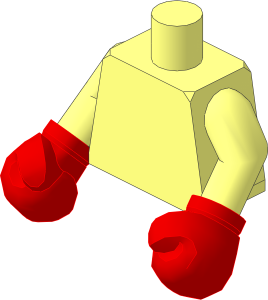 Minifig Torso with Arms and Red Boxing Gloves