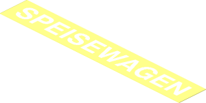 Sticker  0.9 x  6 with White "SPEISEWAGEN"