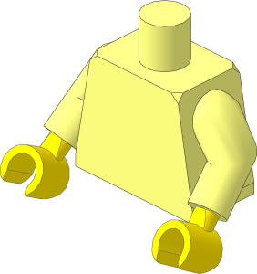 Minifig Torso with Arms and Yellow Hands