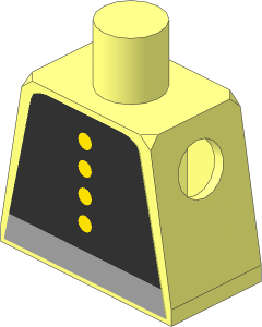 Minifig Torso with Yellow Buttons and Grey Belt Sticker