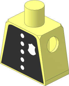 Minifig Torso with White Buttons and Police Badge Plain Sticker