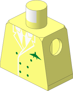 Minifig Torso with Six Button Suit and Airplane Pattern