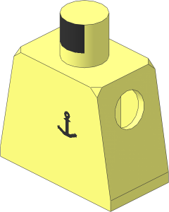 Minifig Torso with Anchor Motif Pattern