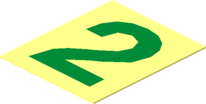 Sticker  1.2 x  1 with Green "2"
