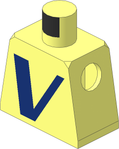 Minifig Torso with Logo Vestas Dark Blue Letter V Pattern