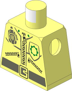 Minifig Torso with Zippers, Badge with Minifig Head, Radio and Belt Pattern
