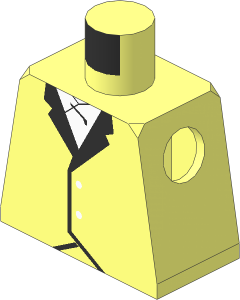 Minifig Torso with Riding Jacket Pattern