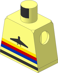 Minifig Torso with Airplane Logo Pattern
