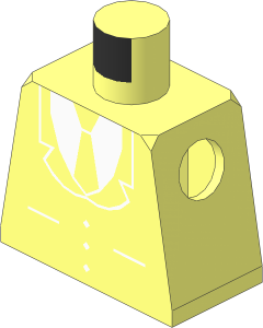 Minifig Torso with Suit and Tie Pattern