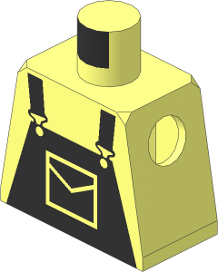 Minifig Torso with Black Dungarees Pattern