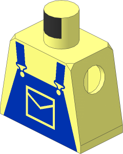 Minifig Torso with Blue Dungarees Pattern
