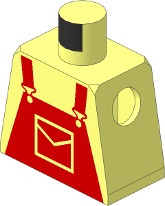 Minifig Torso with Red Dungarees Pattern