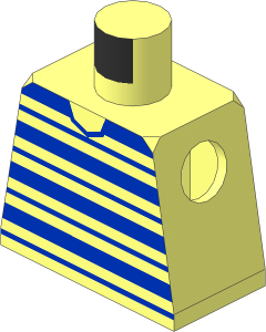 Minifig Torso with Blue Horizontal Stripes Pattern