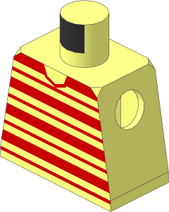 Minifig Torso with Red Horizontal Stripes Pattern