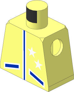 Minifig Torso with Racing Jacket and Two Stars Pattern