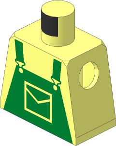 Minifig Torso with Green Dungarees Pattern
