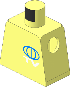 Minifig Torso with TV Logo Small Pattern