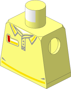 Minifig Torso with Polo Shirt, Name Badge and LEGO Logo on Back Pattern