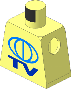 Minifig Torso with TV Logo Large Pattern
