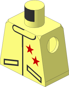 Minifig Torso with Racing Jacket and Two Stars Red Pattern