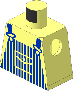 Minifig Torso with Blue Striped Dungarees Pattern