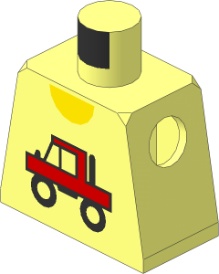 Minifig Torso with Red Truck Pattern