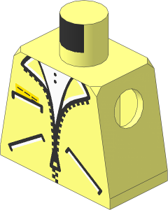 Minifig Torso with Zipper Jacket and  3 Pockets Pattern