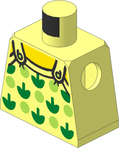 Minifig Torso with Halter Top with Green Apples and Lime Spots Pattern