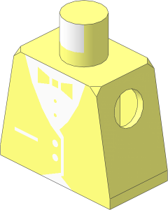 Minifig Torso with Waiter Pattern