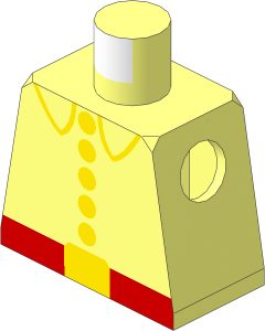 Minifig Torso with Fire Fighter Five Button Pattern