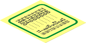 Sticker  3.4 x  3.8 Timetable with Train Numbers ("7740 1223")