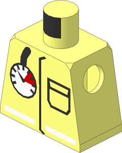 Minifig Torso with Air Gauge and Pocket Pattern