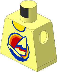 Minifig Torso with Windsurfboard Pattern