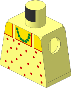 Minifig Torso with Female Spotted Singlet and Necklace Pattern