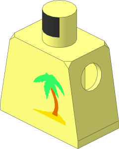 Minifig Torso with Palm Tree Pattern