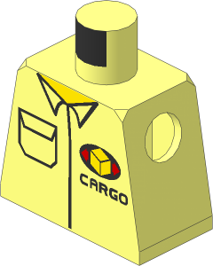 Minifig Torso with Shirt with Cargo Logo Pattern