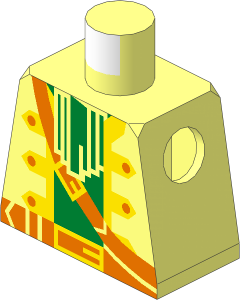 Minifig Torso with Pirate Captain Pattern