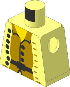 Minifig Torso with Pirate Open Jacket over Brown Vest Pattern