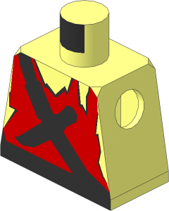 Minifig Torso with Pirate Ragged Shirt and Dagger Pattern