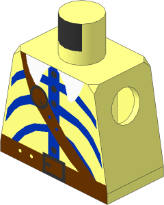 Minifig Torso with Striped Shirt and Silver Buttons Pattern