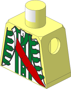 Minifig Torso with Jacket with Metallic Gold Trim and Red Sash Pattern