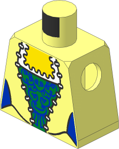Minifig Torso with Female Pirate Corset with Gold and Blue Pattern
