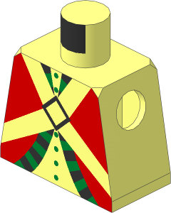 Minifig Torso with Red Imperial Guard Pattern
