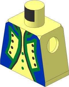 Minifig Torso with Blue Imperial Guard Officer Pattern