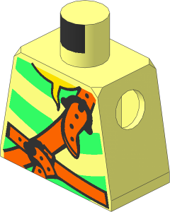 Minifig Torso with Green Stripes and Leather Strap Pattern