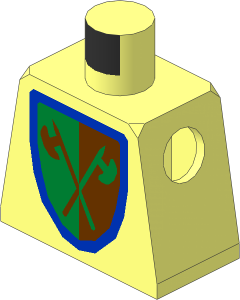 Minifig Torso with Castle Crossed Pikes Pattern